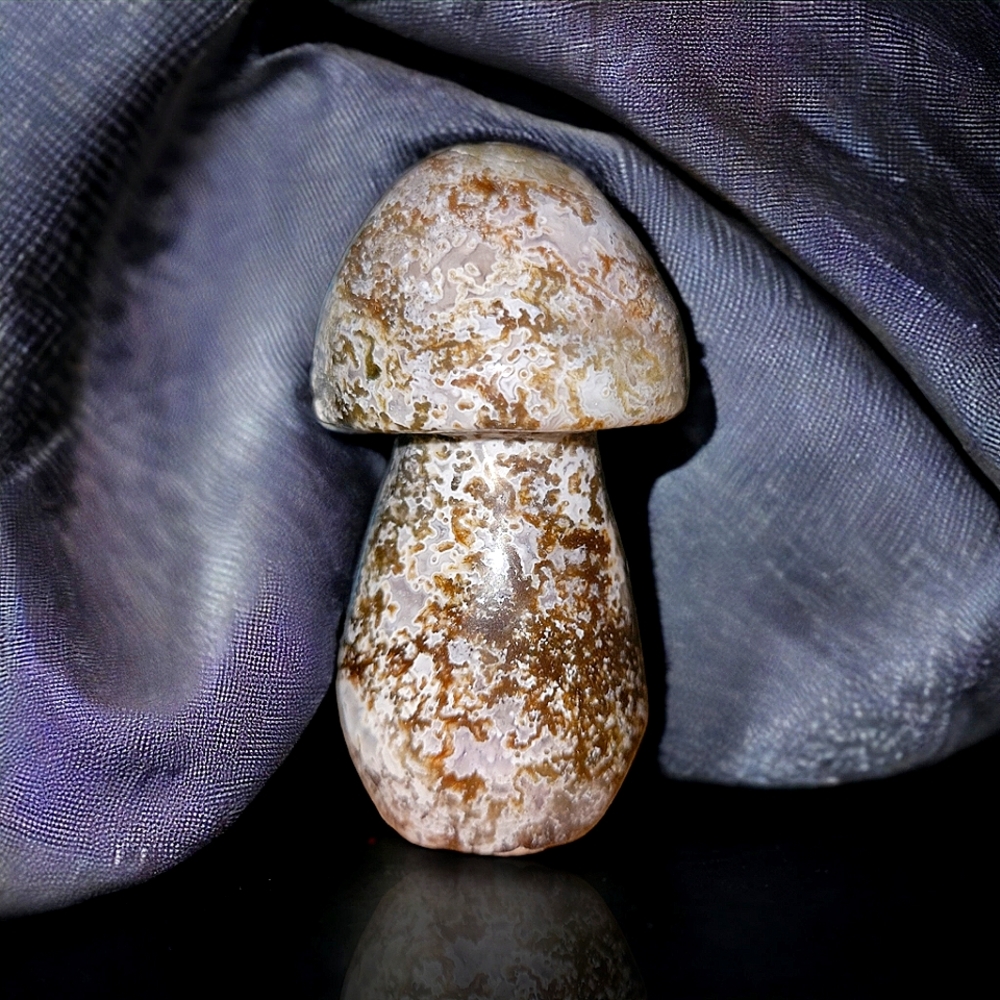 Tree agate mushroom carving